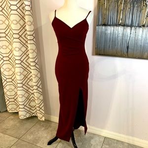 Burgundy bridesmaid dress long